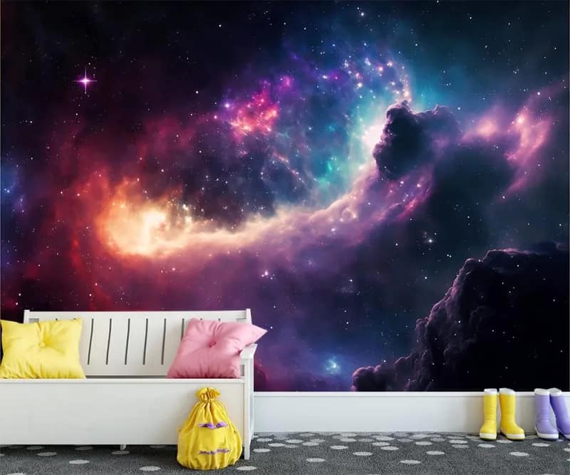 Mor Nebula Galaksi Çocuk Odası Duvar Kağıdı