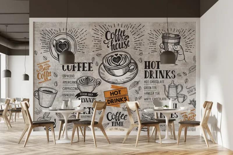 Kafe ve ofis duvarları için 3D desenler.