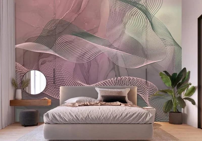 Mermer Desenli Geometrik Duvar Kağıdı