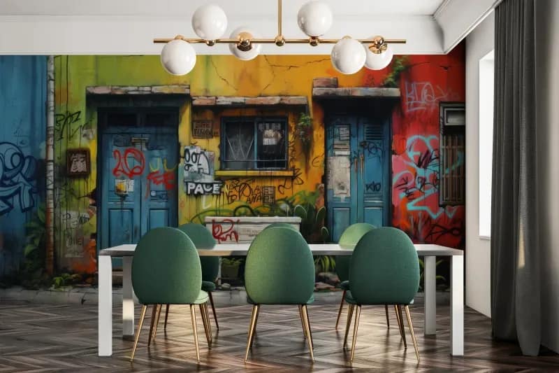 Renkli Grafiti Sokak Duvar Kağıdı